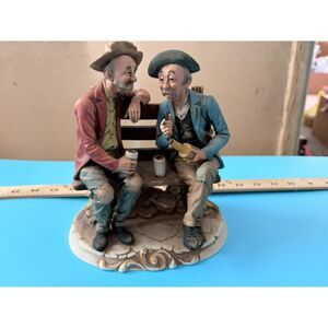 VTG Ardco hand painted porcelain fig of two old men on a bench